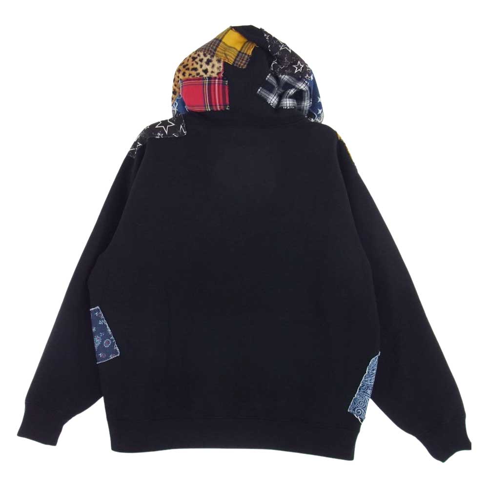 Supreme シュプリーム 22AW Patchwork Zip Up Hooded Sweatshirt パッチワーク ジップアップ フーデッド スウェット シャツ ブラック マルチカラー系 L【中古】