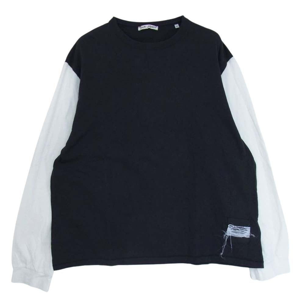 アワーレガシー 20SS M2206CB LONG SLEEVE CUFFED TEE 袖切替 ロングスリーブ 長袖 Tシャツ ブラック系 48【中古】