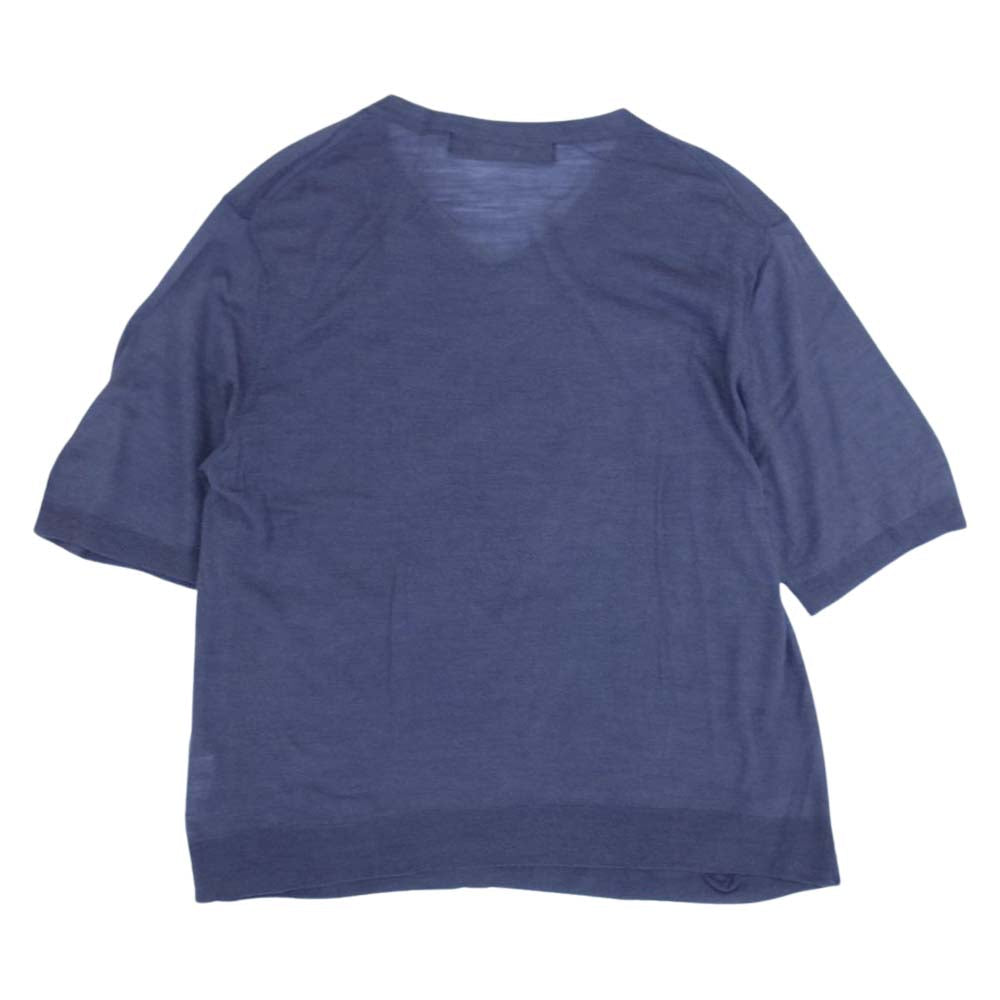 COMME des GARCONS HOMME PLUS コムデギャルソンオムプリュス AD1999 PN-100100 00SS ゴブラン期 ゴブランパッチワーク Vネック 半袖 サマー ニット セーター パープル系 サイズ表記無【中古】