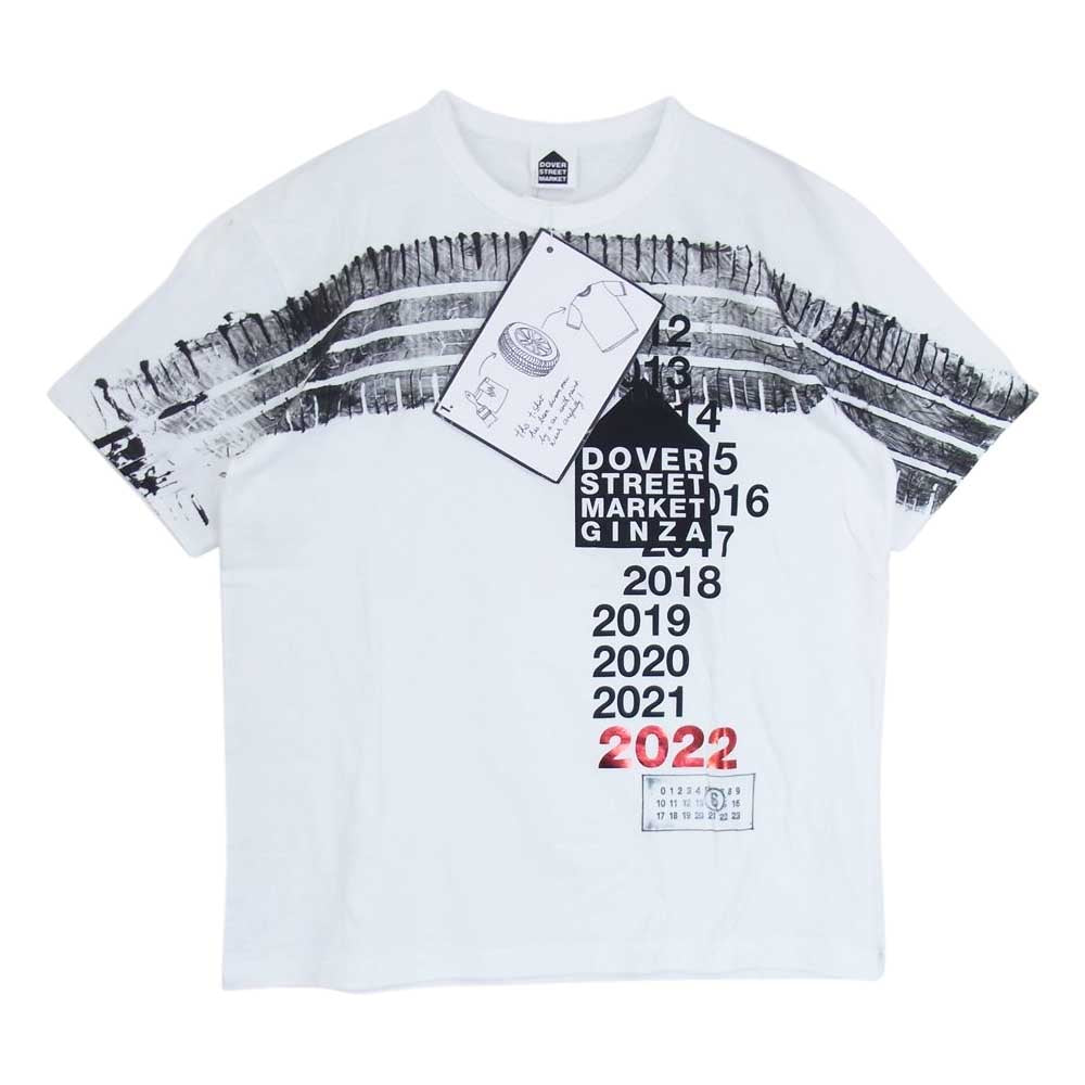 MAISON MARGIELA メゾンマルジェラ 7013W Dover Street Market Ginza DSMG ドーバーストリートマーケット銀座 10周年限定 ロゴプリント 半袖 Tシャツ ホワイト系 XL【新古品】【未使用】【中古】