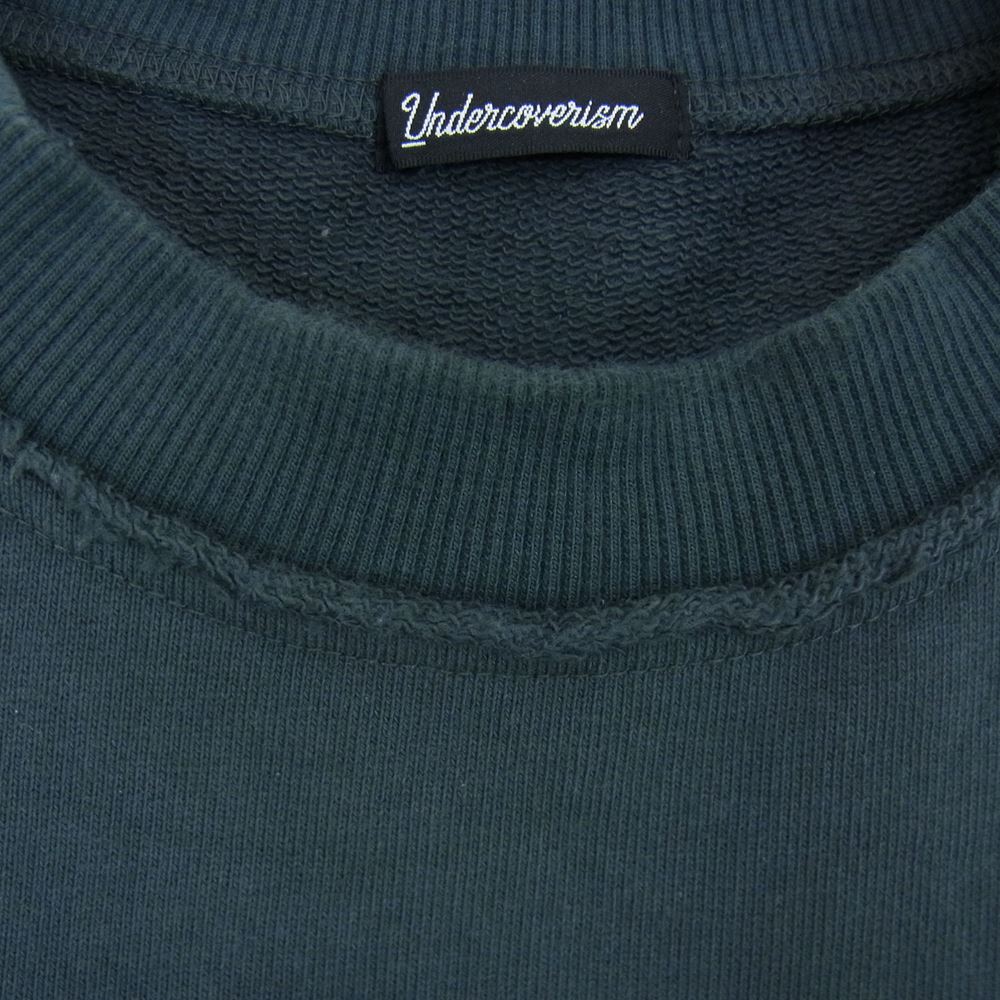 UNDERCOVER アンダーカバー 22AW フェイクレイヤード スウェット トレーナー ネルシャツ ドッキングプルオーバー グリーン系 4【中古】