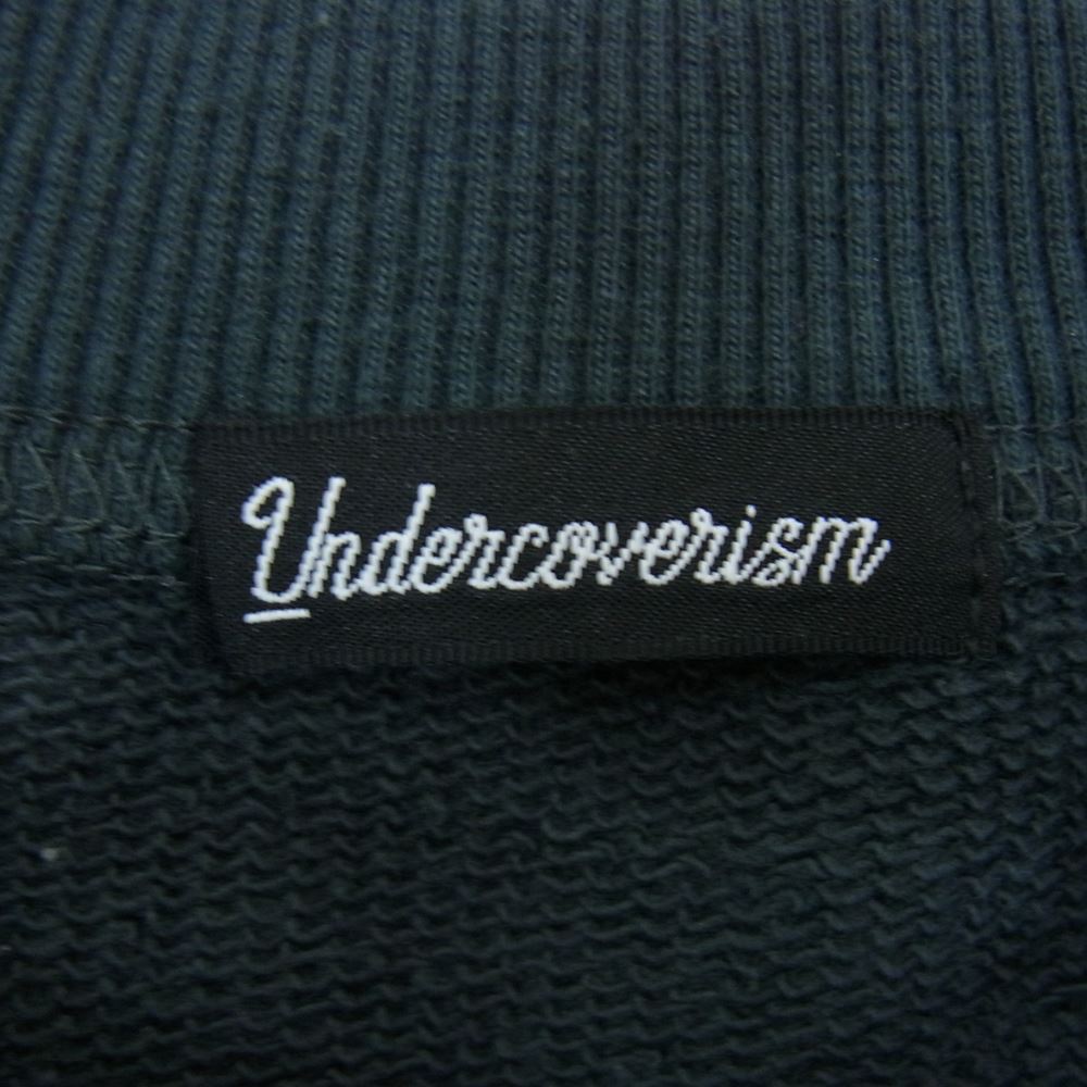 UNDERCOVER アンダーカバー 22AW フェイクレイヤード スウェット トレーナー ネルシャツ ドッキングプルオーバー グリーン系 4【中古】