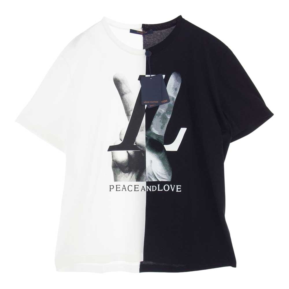 LOUIS VUITTON ルイ・ヴィトン 18AW RM182 FMB HFY89W PEACEANDLOVE 2015 伊勢丹新宿限定Ｔシャツ ピースアンドラヴ Tシャツ ホワイト系 ブラック系【新古品】【未使用】【中古】