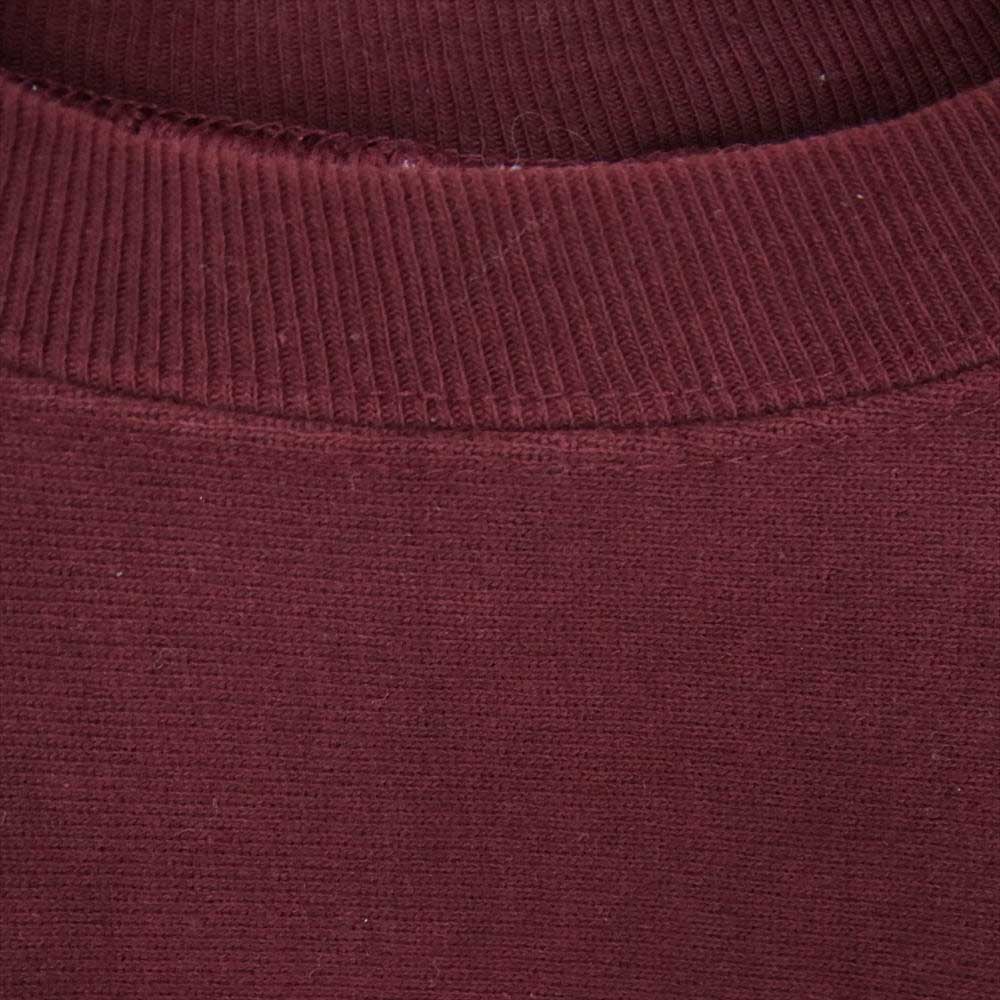 Champion チャンピオン 刺繍タグ REVERSE WEAVE リバースウィーブ 刺繍ロゴ リメイク スウェット トレーナー エンジ系 XXL【中古】
