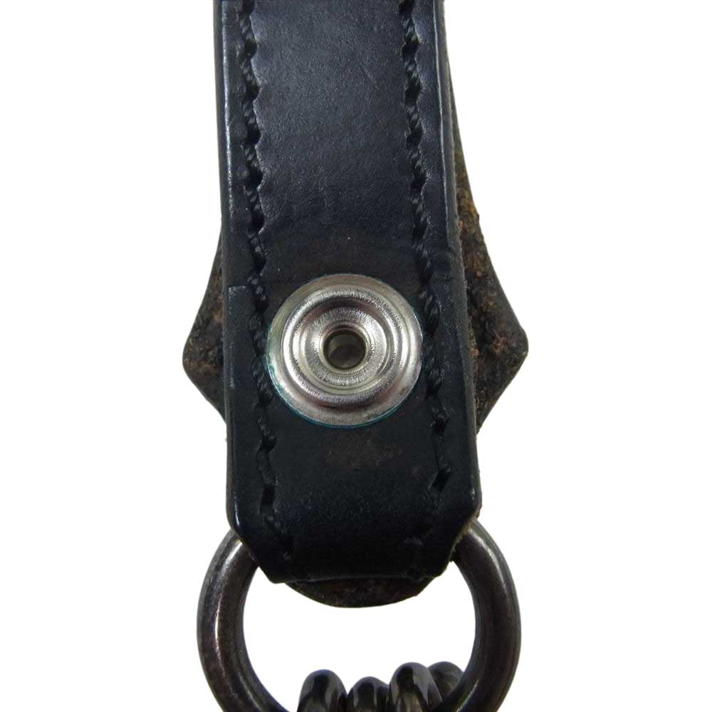 L.S.D エルエスディー ラウドスタイルデザイン レザー スカル キーチェーン キーループ ブラック系【中古】
