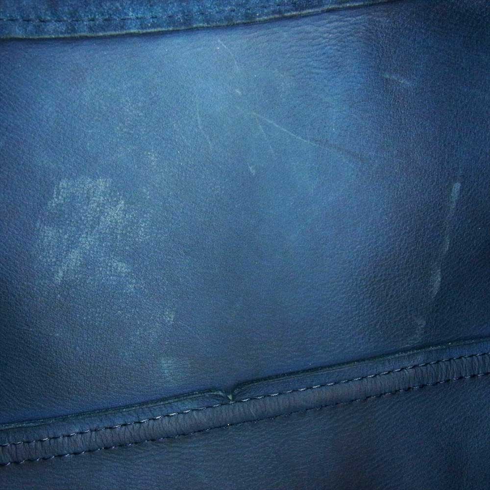 ISAMUKATAYAMA BACKLASH イサムカタヤマバックラッシュ 1878-06 JAPAN CALF WET WHITE GARMENT-DYED DOUBLE RIDERS ジャパンカーフ ガーメント大 ダブルライダースジャケット ネイビー系 M【中古】