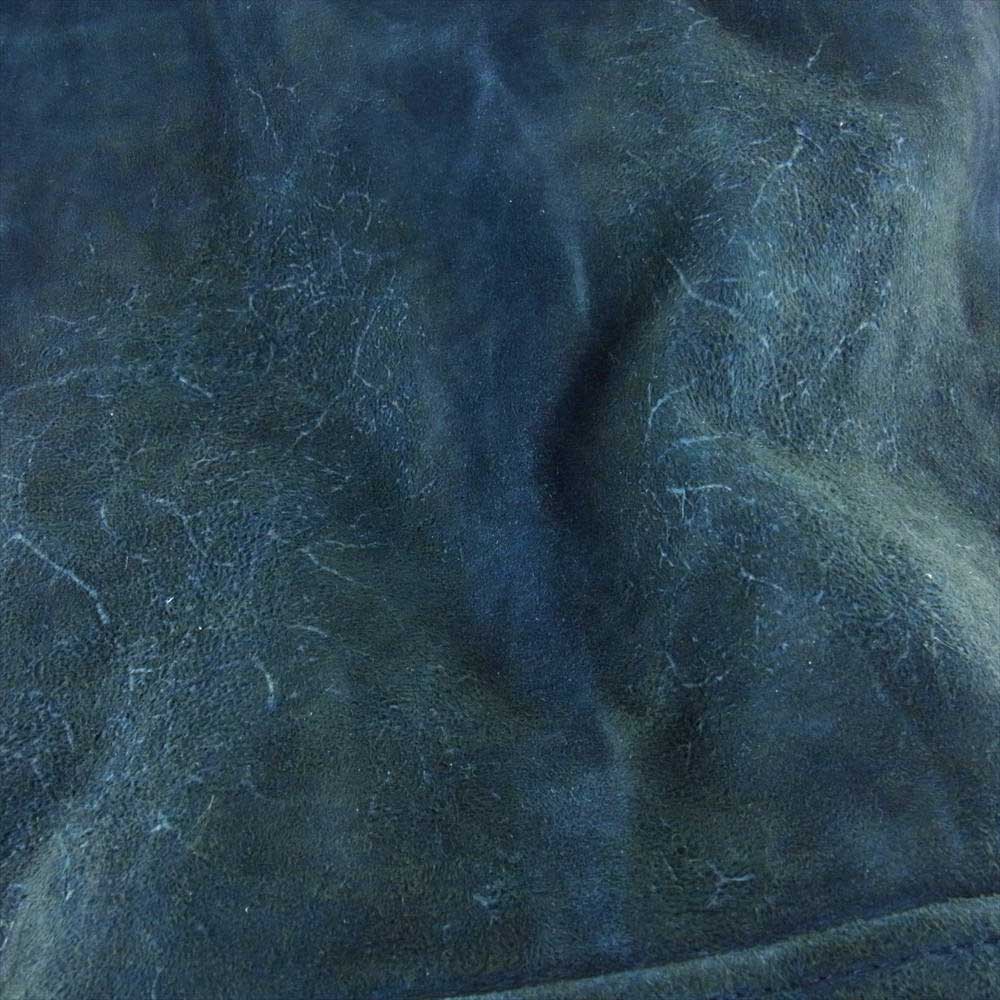 ISAMUKATAYAMA BACKLASH イサムカタヤマバックラッシュ 1878-06 JAPAN CALF WET WHITE GARMENT-DYED DOUBLE RIDERS ジャパンカーフ ガーメント大 ダブルライダースジャケット ネイビー系 M【中古】
