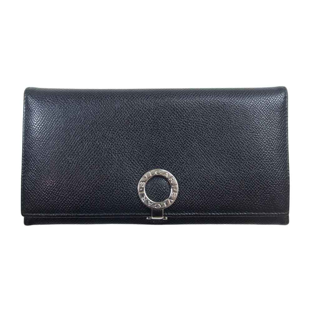 BVLGARI ブルガリ レザー ロングウォレット 長財布 ブラック系【中古】