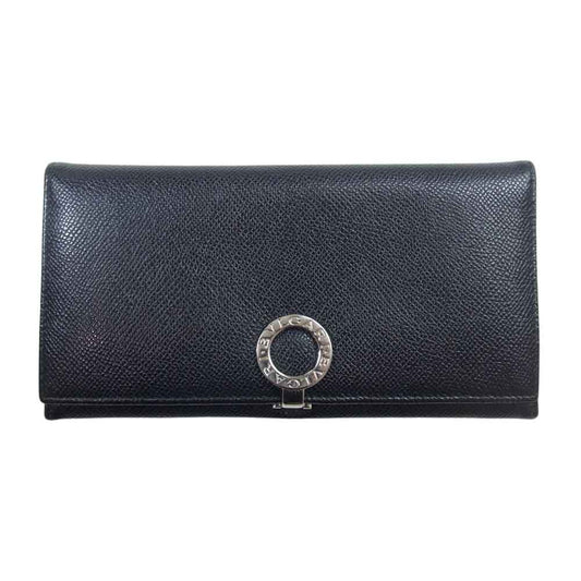BVLGARI ブルガリ レザー ロングウォレット 長財布 ブラック系【中古】