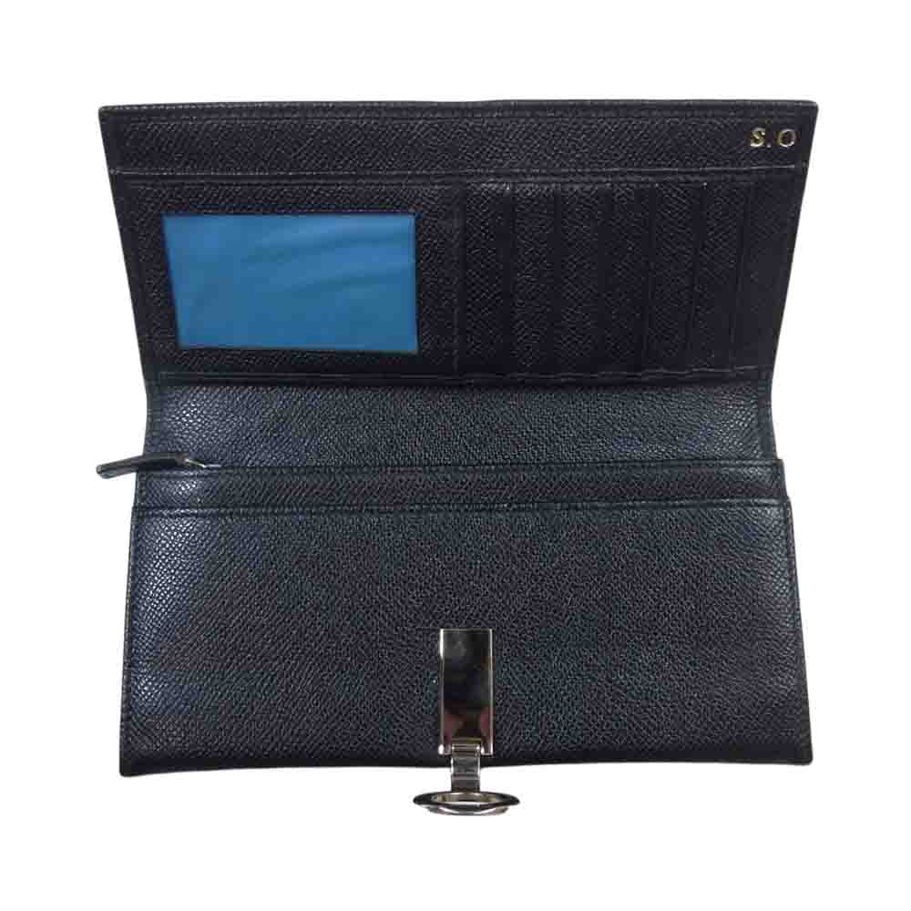 BVLGARI ブルガリ レザー ロングウォレット 長財布 ブラック系【中古】