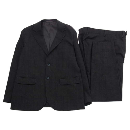 メゾンスペシャル 11192111204 洗えるTECH SERIES LANATEC ラナテック チェック テーラードジャケット スラックスパンツ セットアップ ダークブラウン系 46【中古】