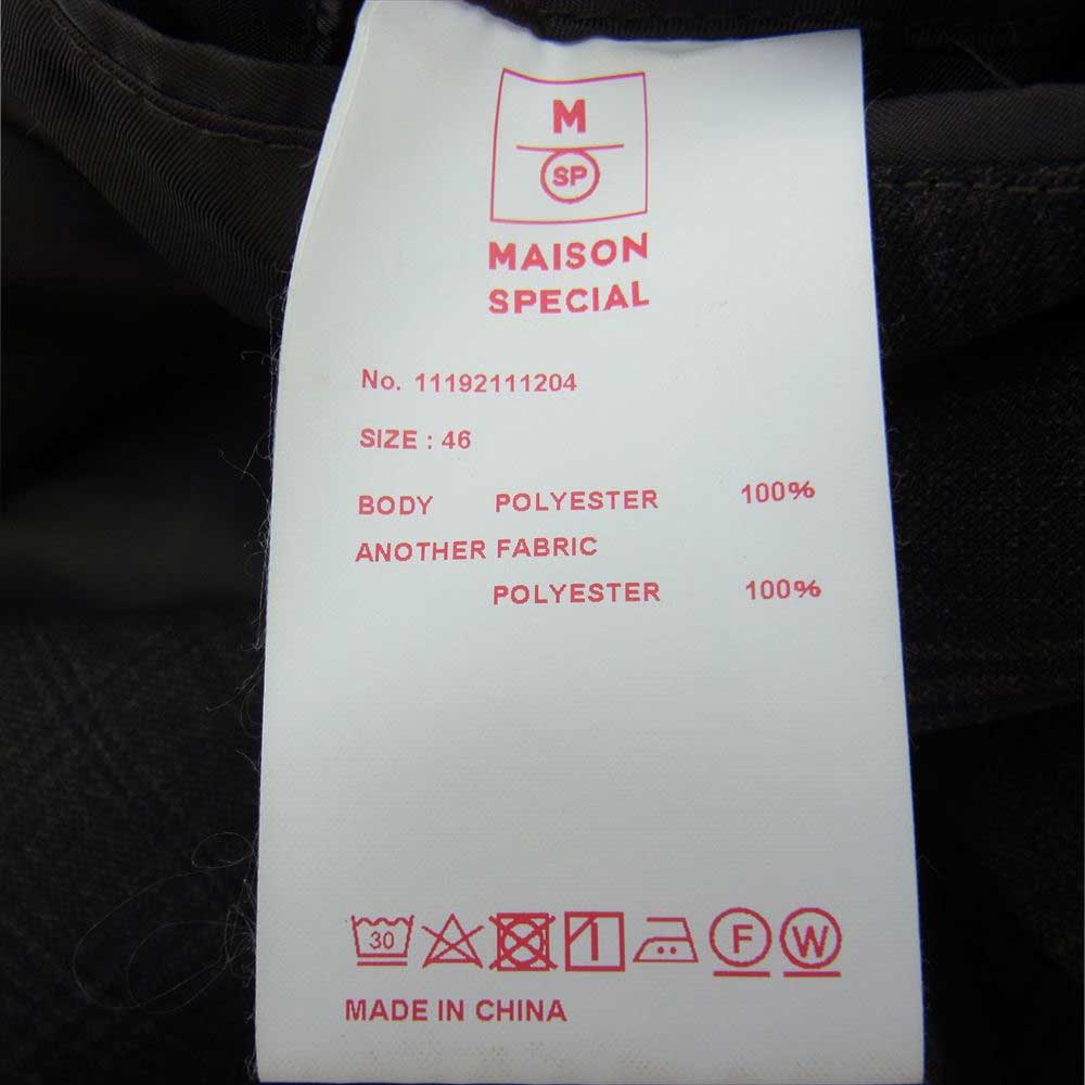 メゾンスペシャル 11192111204 洗えるTECH SERIES LANATEC ラナテック チェック テーラードジャケット スラックスパンツ セットアップ ダークブラウン系 46【中古】