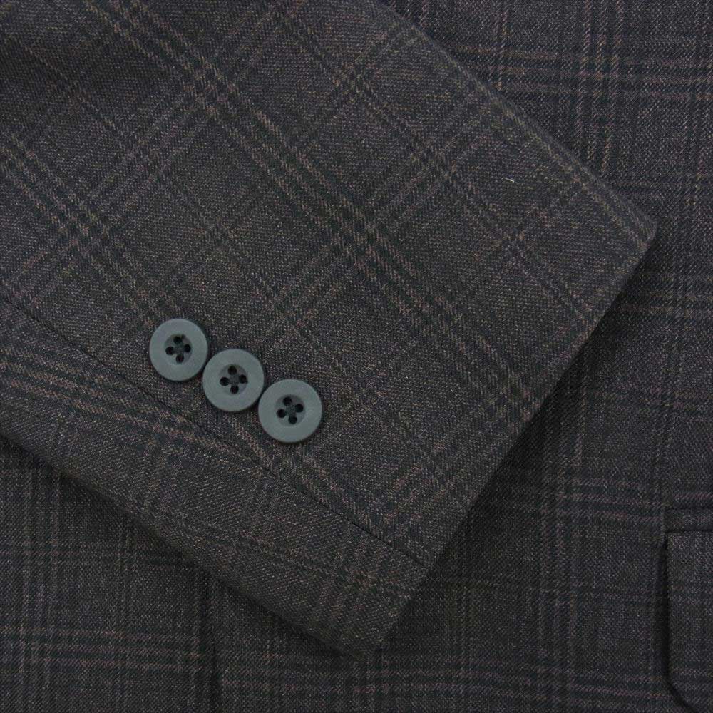 メゾンスペシャル 11192111204 洗えるTECH SERIES LANATEC ラナテック チェック テーラードジャケット スラックスパンツ セットアップ ダークブラウン系 46【中古】