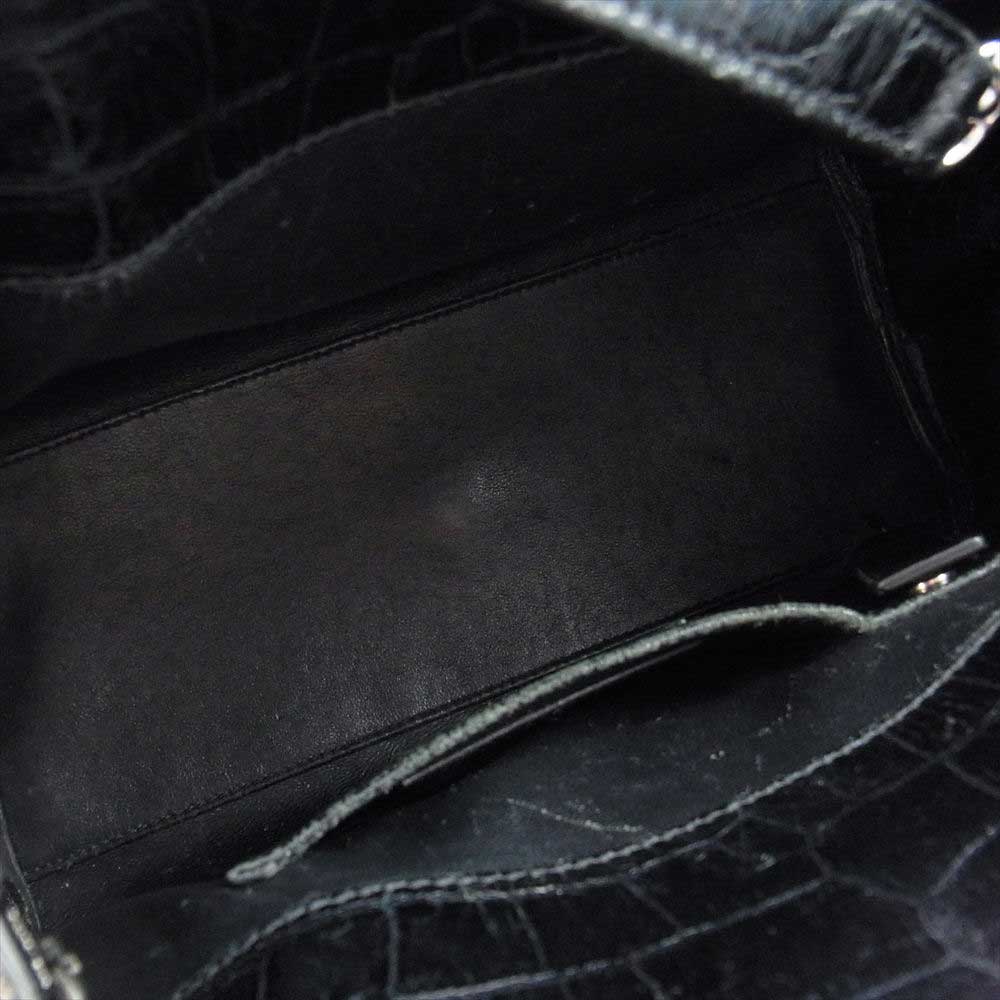 SAINT LAURENT サンローラン Baby Sac De Jour サックドジュール ベイビー クロコ型押し 2WAY ショルダー ハンドバッグ ブラック系【中古】