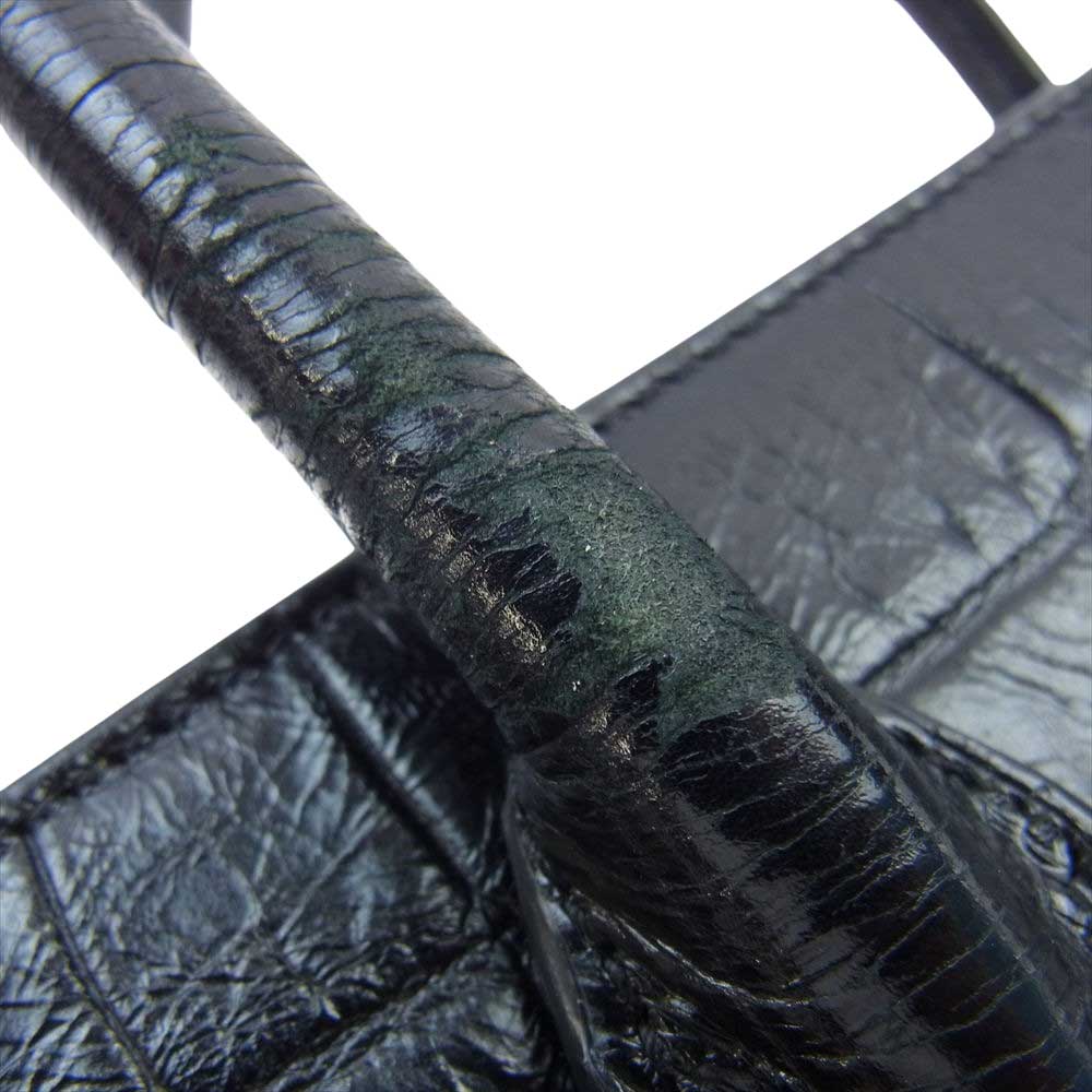 SAINT LAURENT サンローラン Baby Sac De Jour サックドジュール ベイビー クロコ型押し 2WAY ショルダー ハンドバッグ ブラック系【中古】