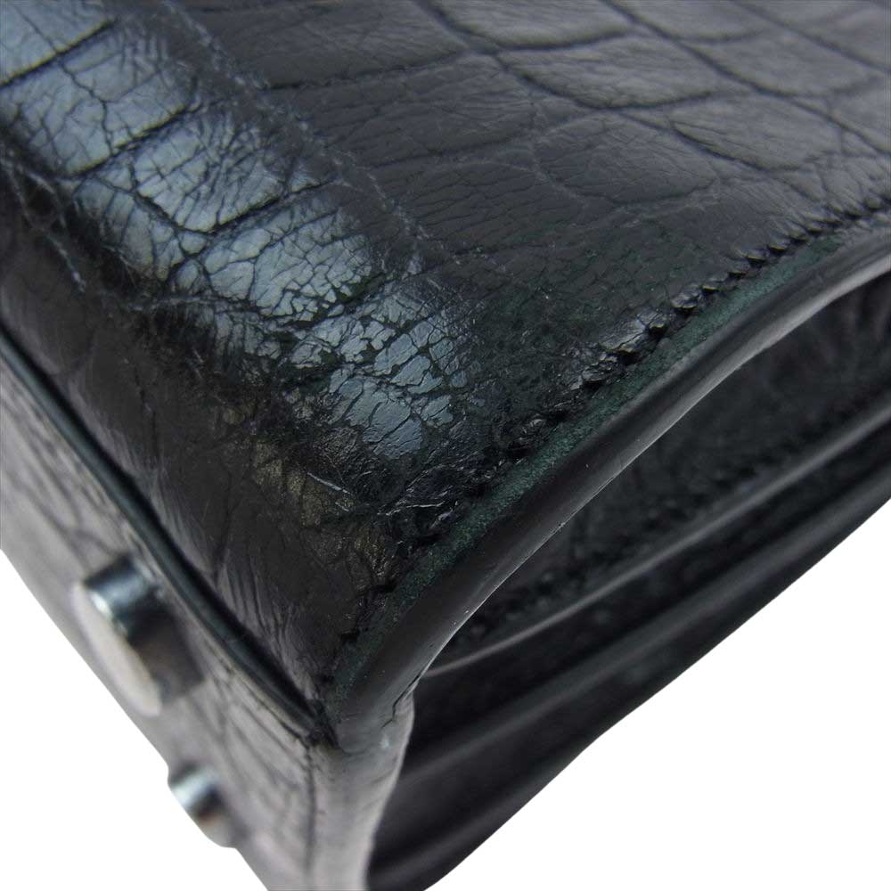 SAINT LAURENT サンローラン Baby Sac De Jour サックドジュール ベイビー クロコ型押し 2WAY ショルダー ハンドバッグ ブラック系【中古】