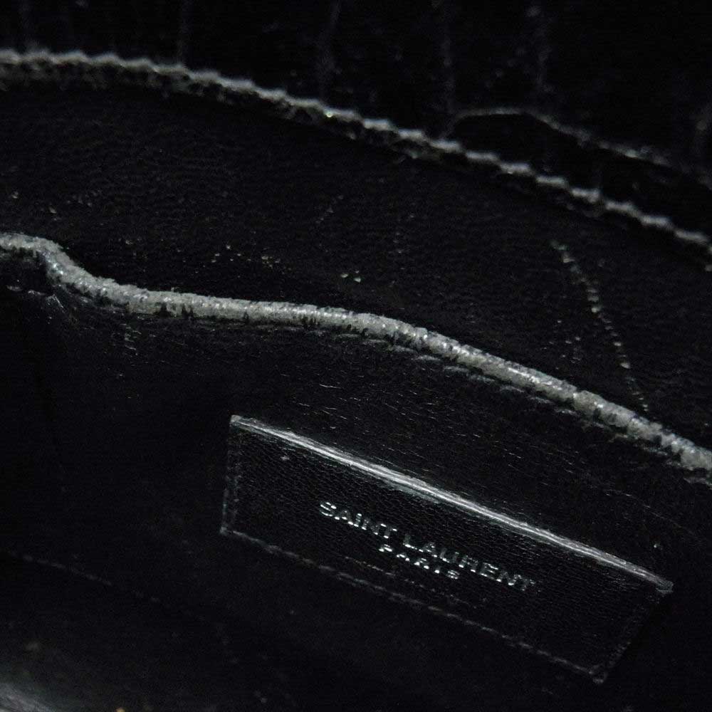 SAINT LAURENT サンローラン Baby Sac De Jour サックドジュール ベイビー クロコ型押し 2WAY ショルダー ハンドバッグ ブラック系【中古】