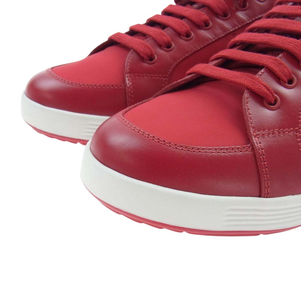 PRADA SPORTS プラダスポーツ 4E2939 LINEA ROSSA ナイロン レザー ローカット スニーカー レッド系 27.5【美品】【中古】