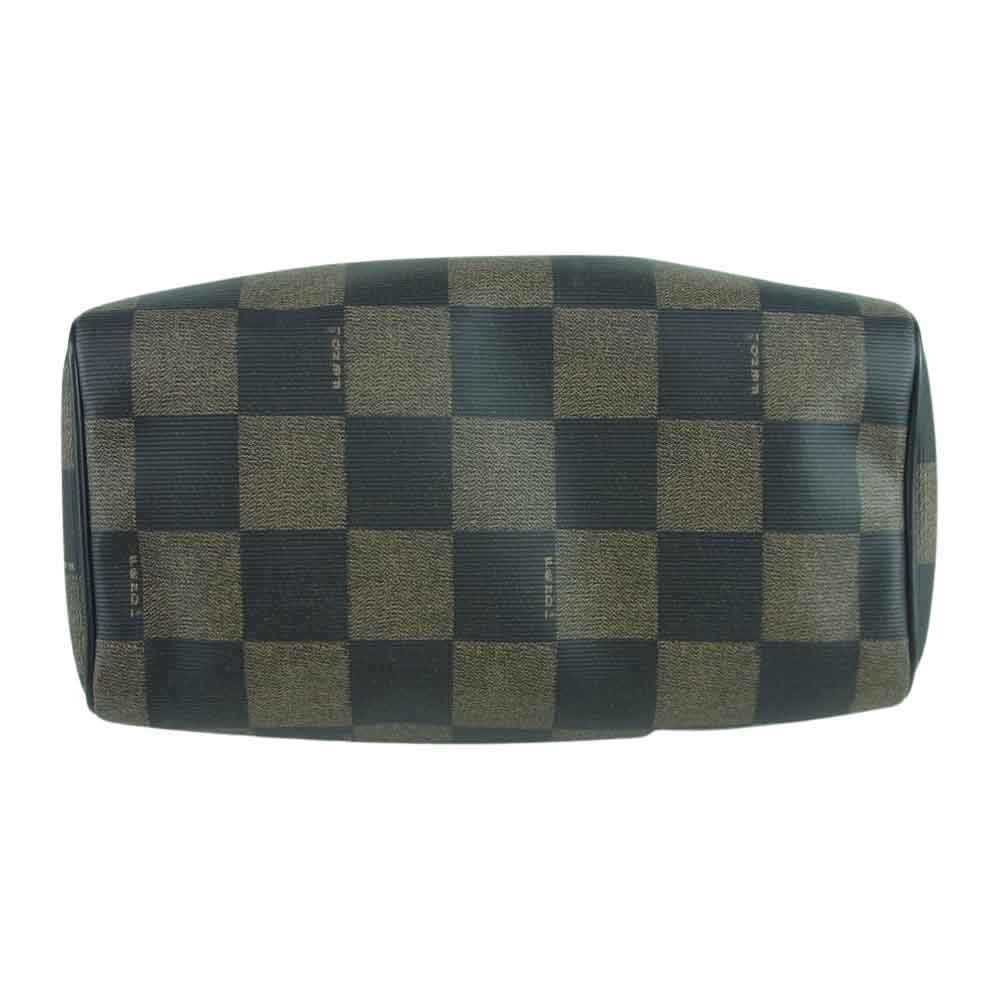 FENDI フェンディ SAS オールド ヴィンテージ ブロックチェック ハンドバッグ ブラウン系【中古】