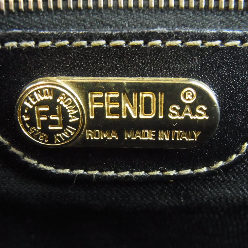 FENDI フェンディ SAS オールド ヴィンテージ ブロックチェック ハンドバッグ ブラウン系【中古】