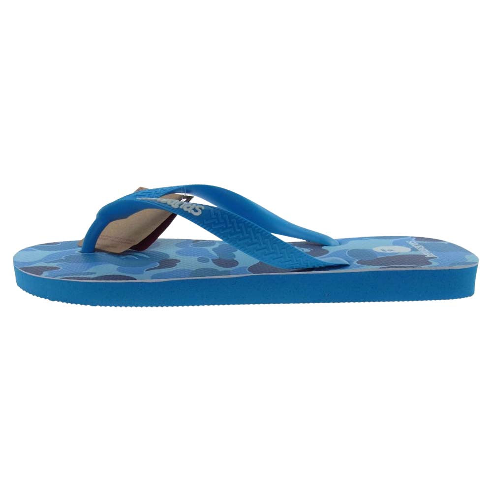 A BATHING APE アベイシングエイプ BAPE ベイプ × HAVAIANAS ハワイアナス TOP ビーチサンダル ライトブルー系【新古品】【未使用】【中古】