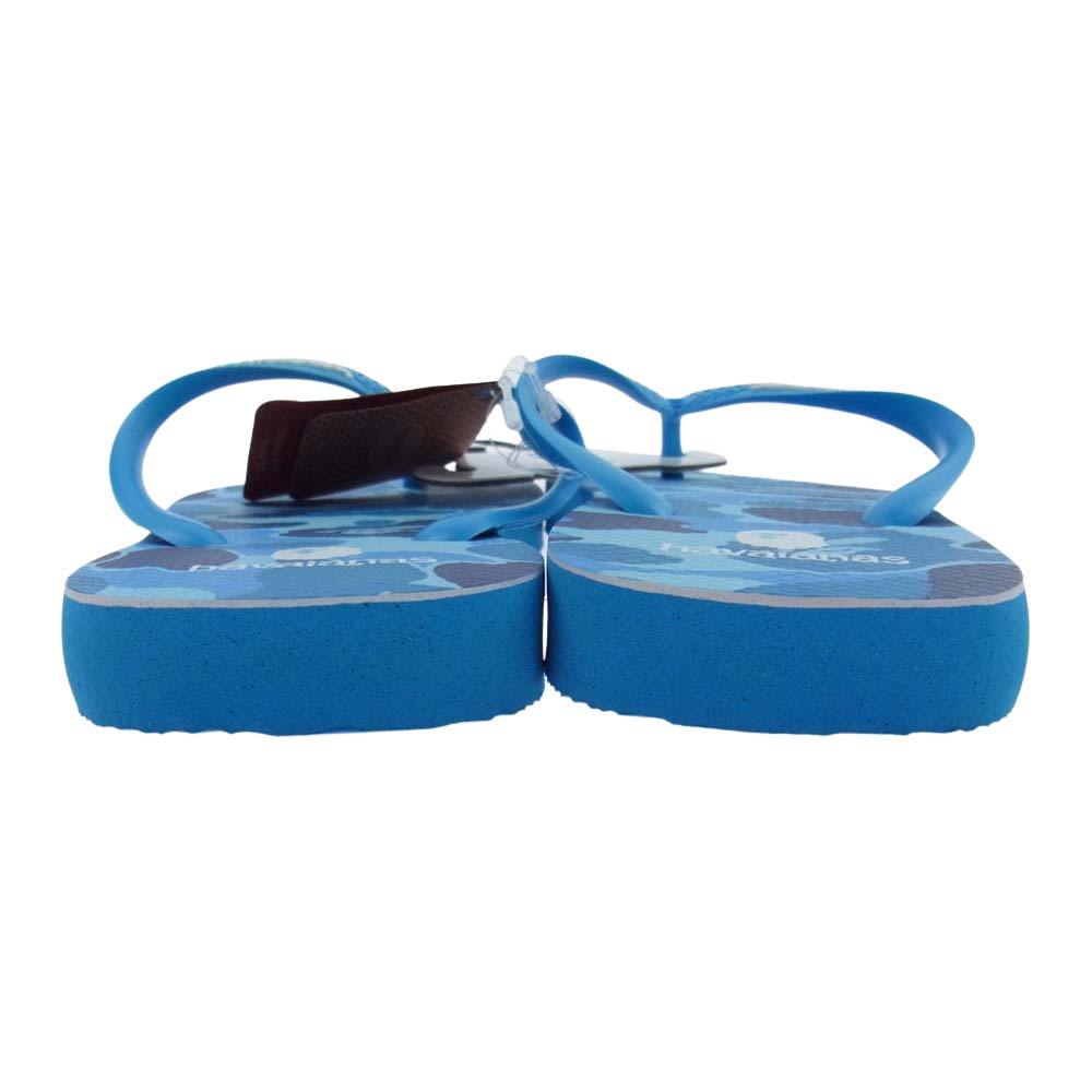 A BATHING APE アベイシングエイプ BAPE ベイプ × HAVAIANAS ハワイアナス TOP ビーチサンダル ライトブルー系【新古品】【未使用】【中古】