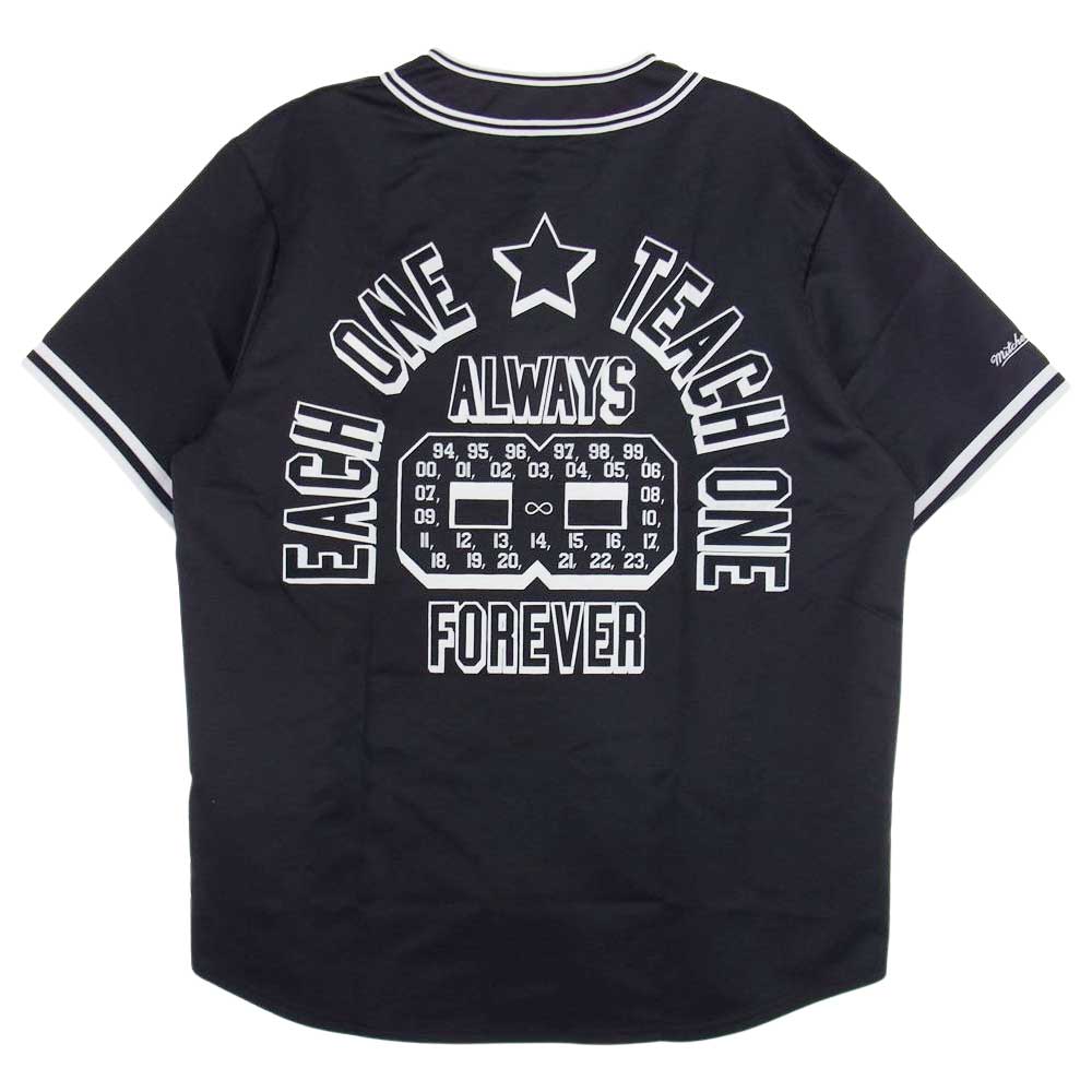 Supreme シュプリーム 23SS MITCHELL & NESS SATIN BASEBALL JERSEY ミッチェル＆ネス サテン ベースボール シャツ ブラック系 XL【美品】【中古】