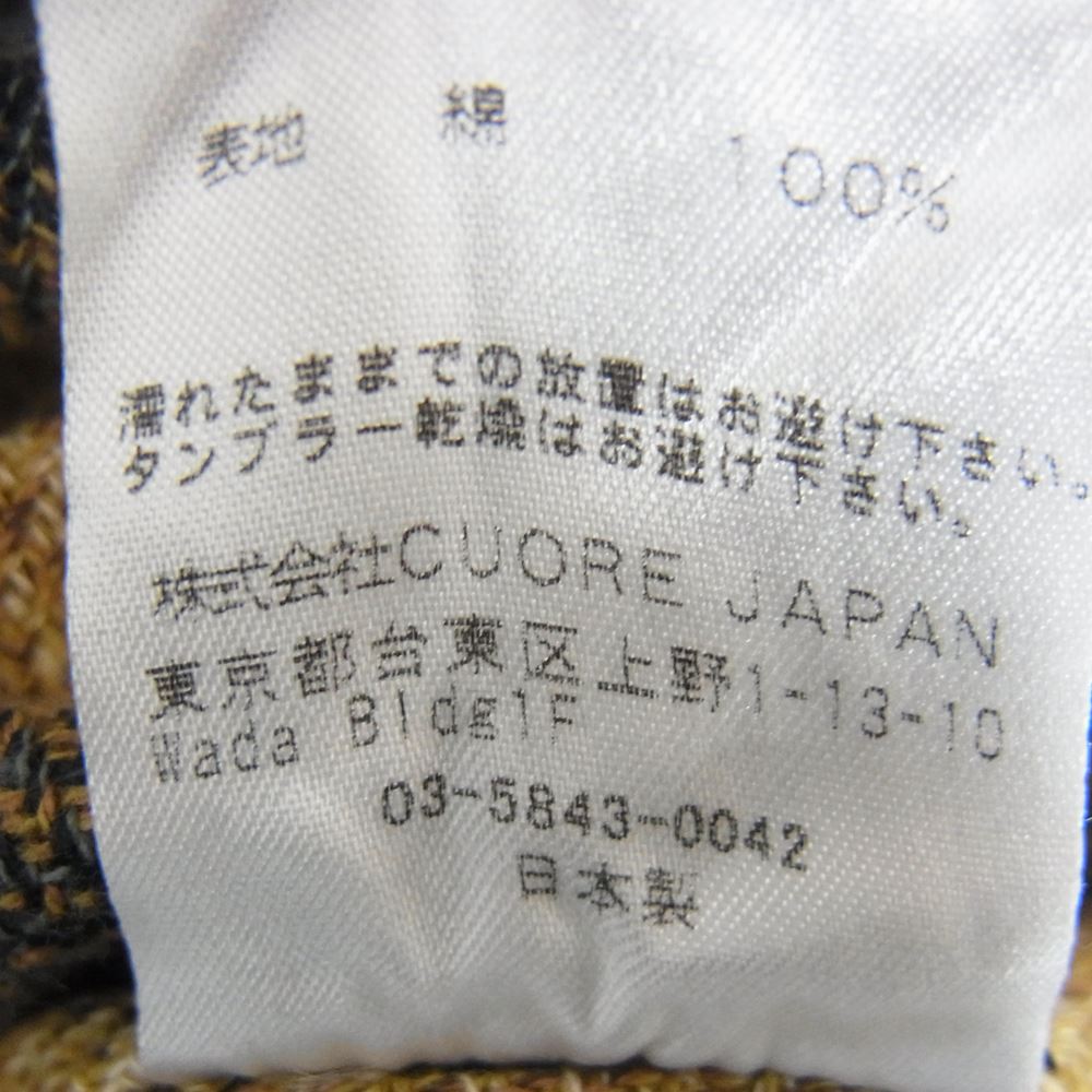 エフアールツー MADE IN WORLD メイドインワールド check shirt ロゴ刺繍 チェック フランネル 長袖 シャツ イエロー系 M【中古】