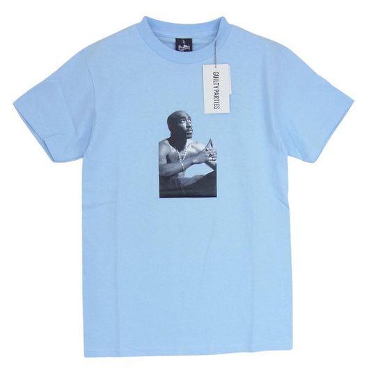 WACKO MARIA ワコマリア TUPAC-WM-TEE01 2PAC TUPAC CREW NECK T-SHIRT -TYPE 1 トゥーパック フォトプリント 半袖 Tシャツ ライトブルー系 S【新古品】【未使用】【中古】
