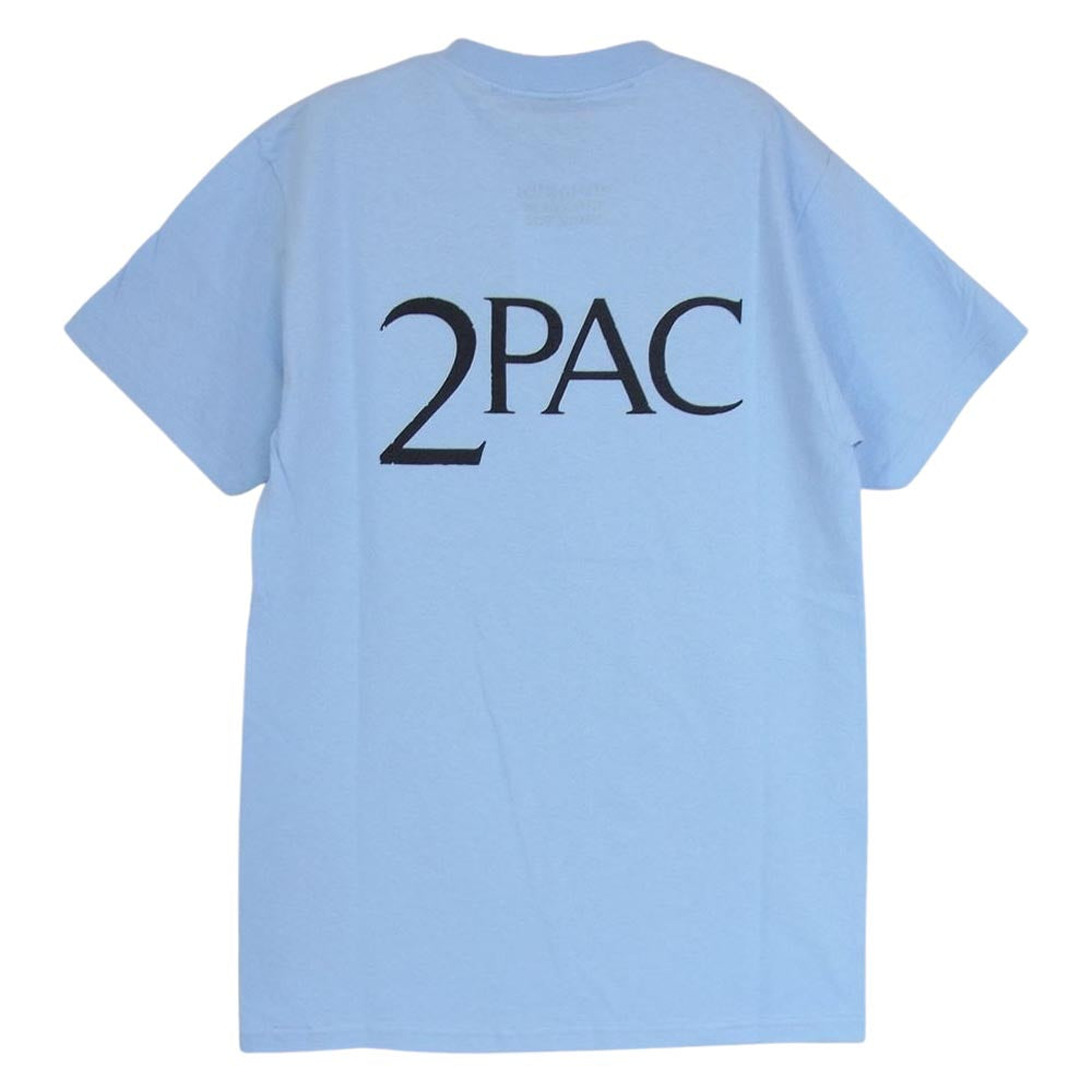 WACKO MARIA ワコマリア TUPAC-WM-TEE01 2PAC TUPAC CREW NECK T-SHIRT -TYPE 1 トゥーパック フォトプリント 半袖 Tシャツ ライトブルー系 S【新古品】【未使用】【中古】