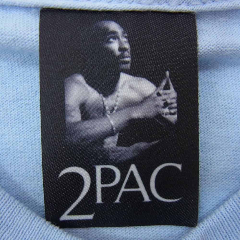 WACKO MARIA ワコマリア TUPAC-WM-TEE01 2PAC TUPAC CREW NECK T-SHIRT -TYPE 1 トゥーパック フォトプリント 半袖 Tシャツ ライトブルー系 S【新古品】【未使用】【中古】