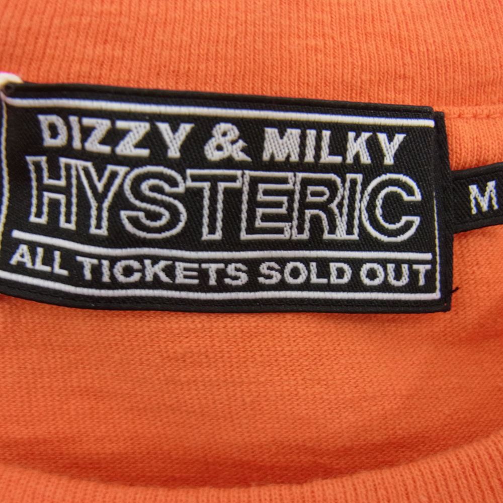 HYSTERIC GLAMOUR ヒステリックグラマー 23SS 02231CT03 HG MOTORCYCLE モーターサイクル ポケット付き 半袖 Tシャツ オレンジ系 M【新古品】【未使用】【中古】
