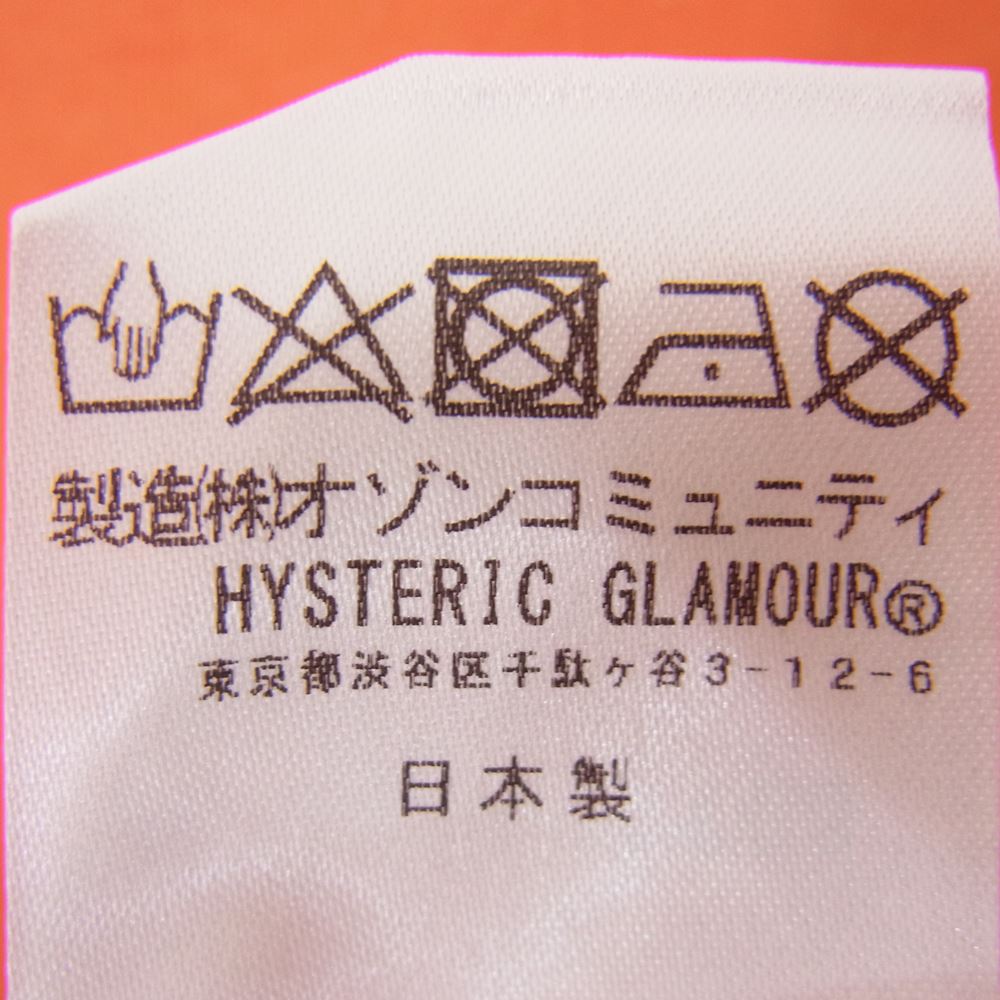 HYSTERIC GLAMOUR ヒステリックグラマー 23SS 02231CT03 HG MOTORCYCLE モーターサイクル ポケット付き 半袖 Tシャツ オレンジ系 M【新古品】【未使用】【中古】