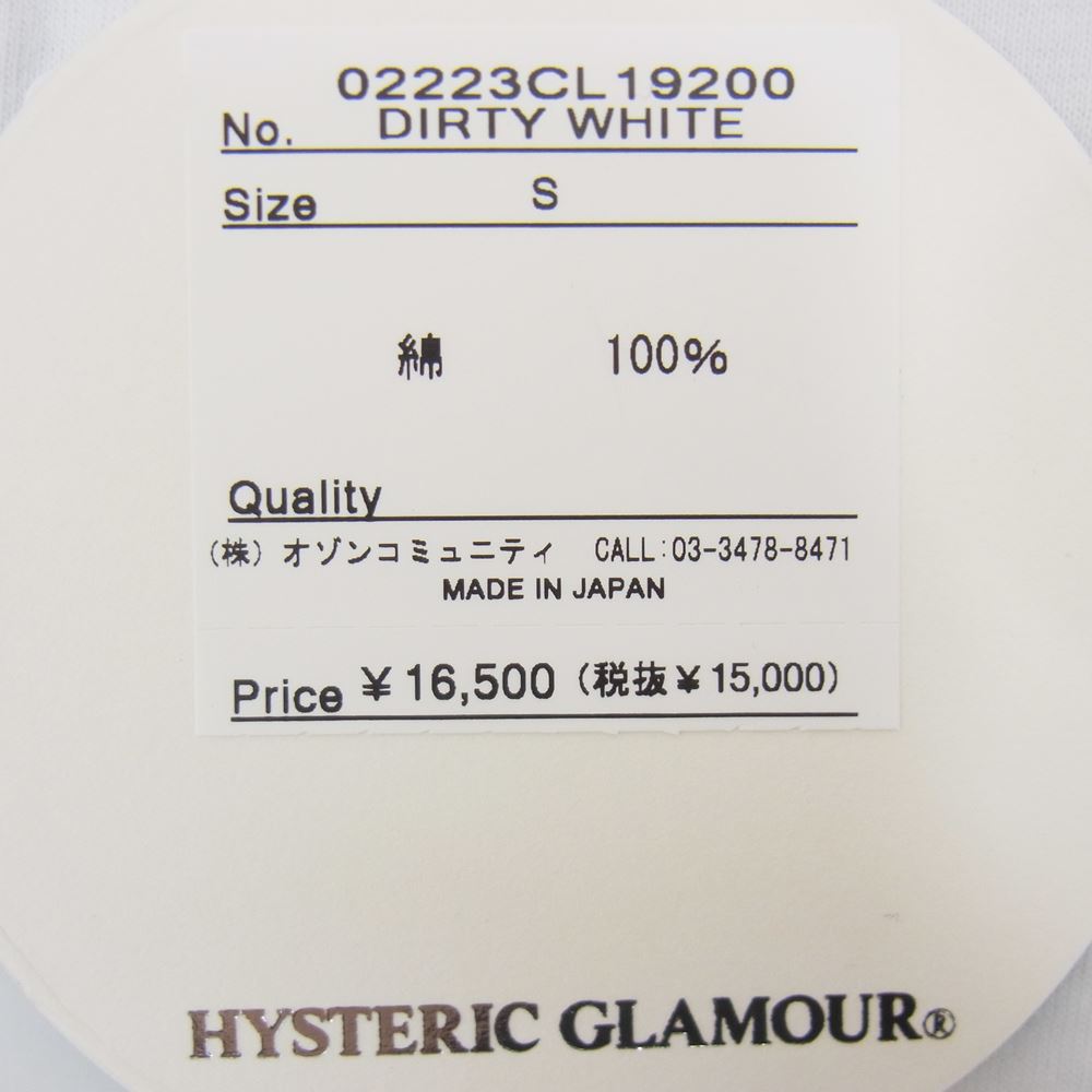HYSTERIC GLAMOUR ヒステリックグラマー 22AW 02223CL19 VAMPIRELLA ヴァンピレラ クルーネック 長袖 Tシャツ カットソー ホワイト系 S【新古品】【未使用】【中古】
