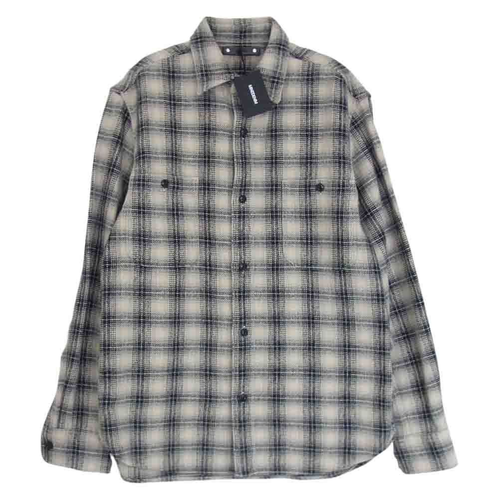 MINEDENIM マインデニム 2209-5003-07-012 V.Check Flannel Work SH チェック フランネル シャツ ベージュ系 1【新古品】【未使用】【中古】