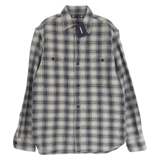 MINEDENIM マインデニム 2209-5003-07-012 V.Check Flannel Work SH チェック フランネル シャツ ベージュ系 1【新古品】【未使用】【中古】