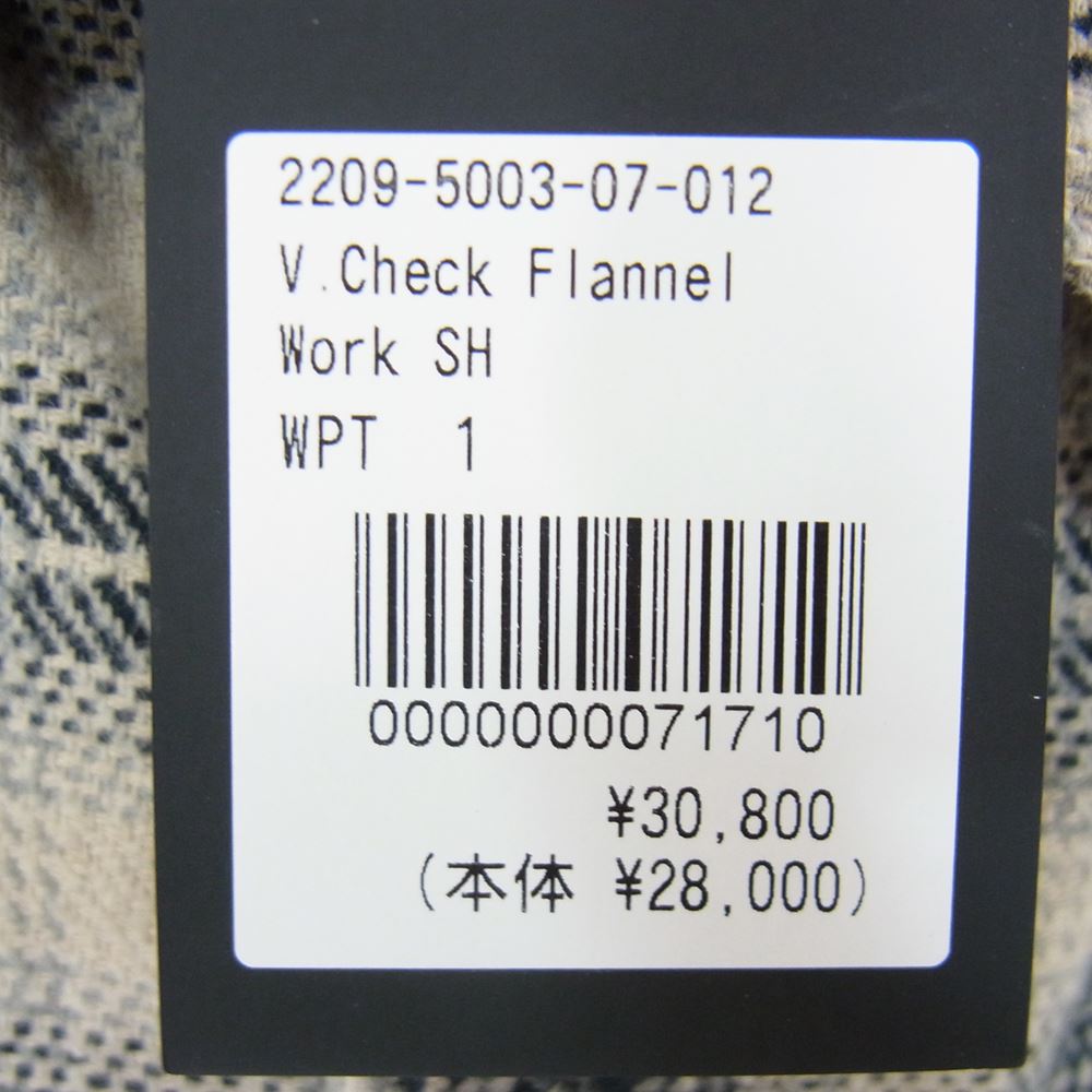 MINEDENIM マインデニム 2209-5003-07-012 V.Check Flannel Work SH チェック フランネル シャツ ベージュ系 1【新古品】【未使用】【中古】