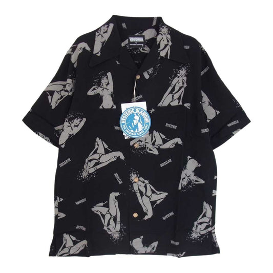 HYSTERIC GLAMOUR ヒステリックグラマー 02222AH03 VAMPIRELLA DAYBREAK ヴァンピレラ デイブレーク アロハシャツ 半袖 シャツ ブラック系 S【新古品】【未使用】【中古】