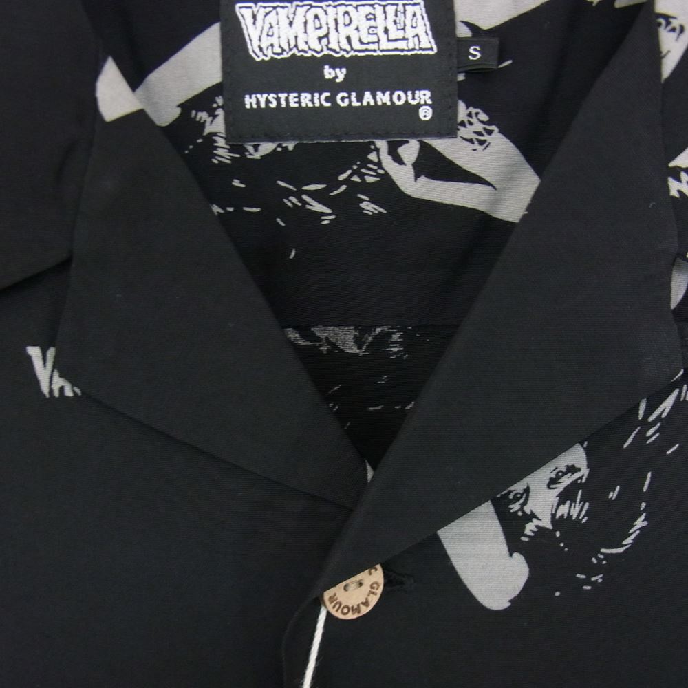 HYSTERIC GLAMOUR ヒステリックグラマー 02222AH03 VAMPIRELLA DAYBREAK ヴァンピレラ デイブレーク アロハシャツ 半袖 シャツ ブラック系 S【新古品】【未使用】【中古】