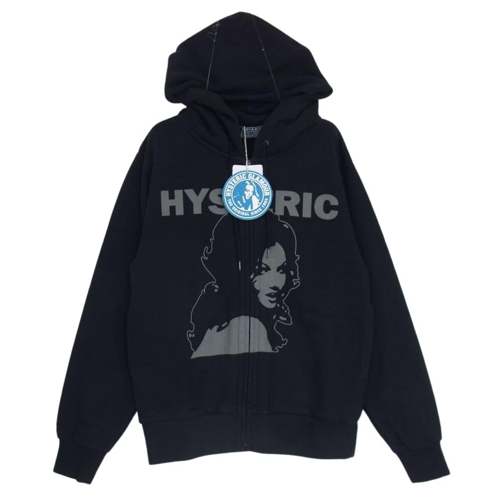 HYSTERIC GLAMOUR ヒステリックグラマー 23SS 02231CF07 HGAS/WOMAN HEAD フルジップ パーカー ブラック系 S【極上美品】【中古】