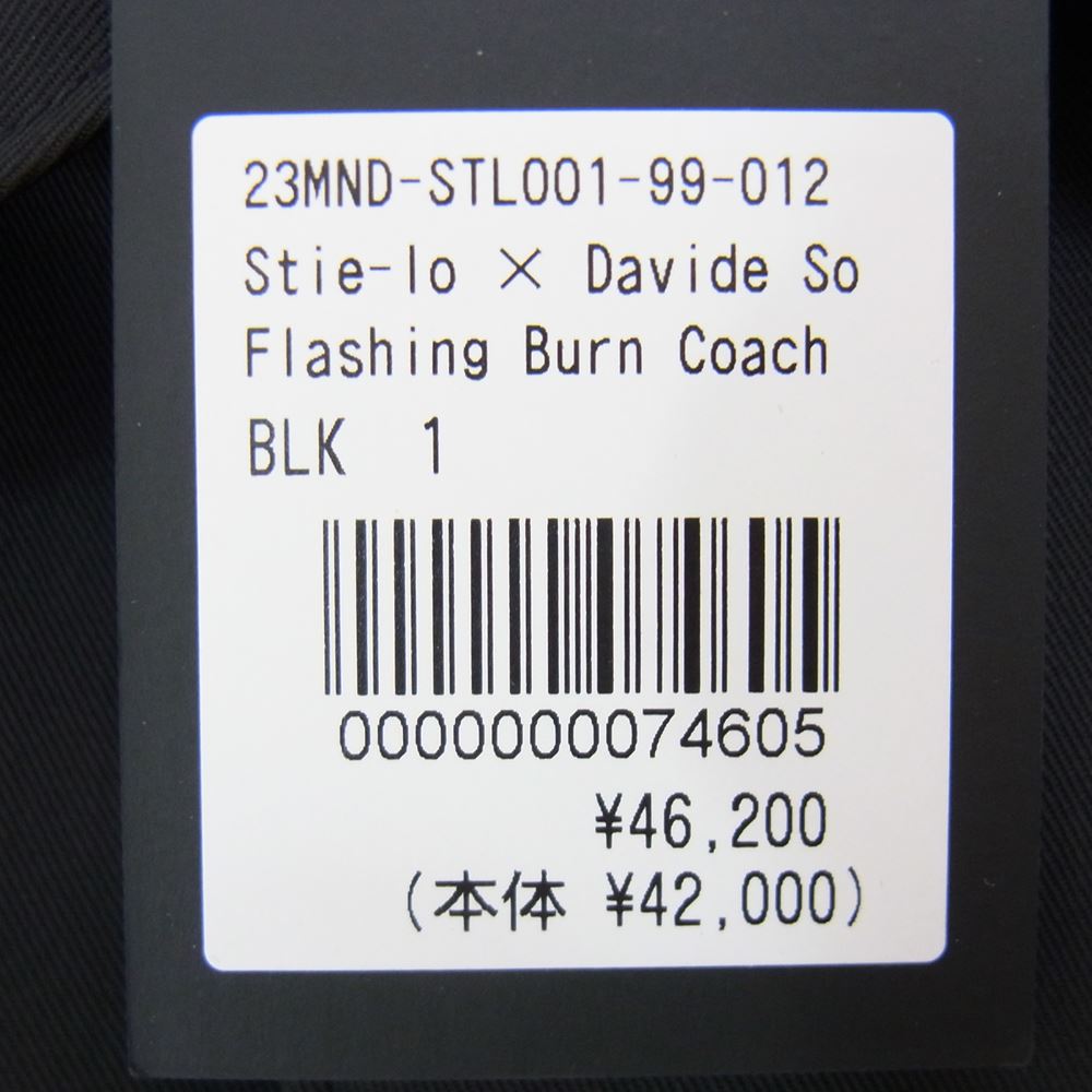 MINEDENIM マインデニム 23MND-STL001-99-012 Stie-lo Davide Sorrenti Jaime Flashing Burn Coach JKT ダヴィデソレンティ コーチジャケット ブラック系 1【新古品】【未使用】【中古】