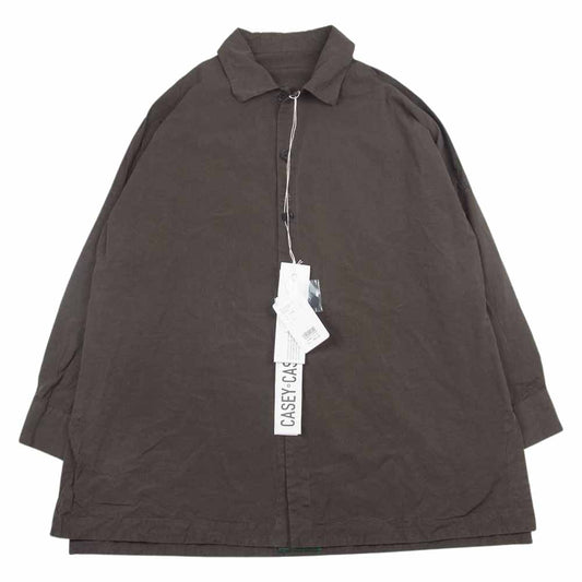 CASEY CASEY 22SS 18HC252 SUN SHIRT PAPER COTTON サン ペーパー コットン 長袖 シャツ ブラウン系 S【中古】
