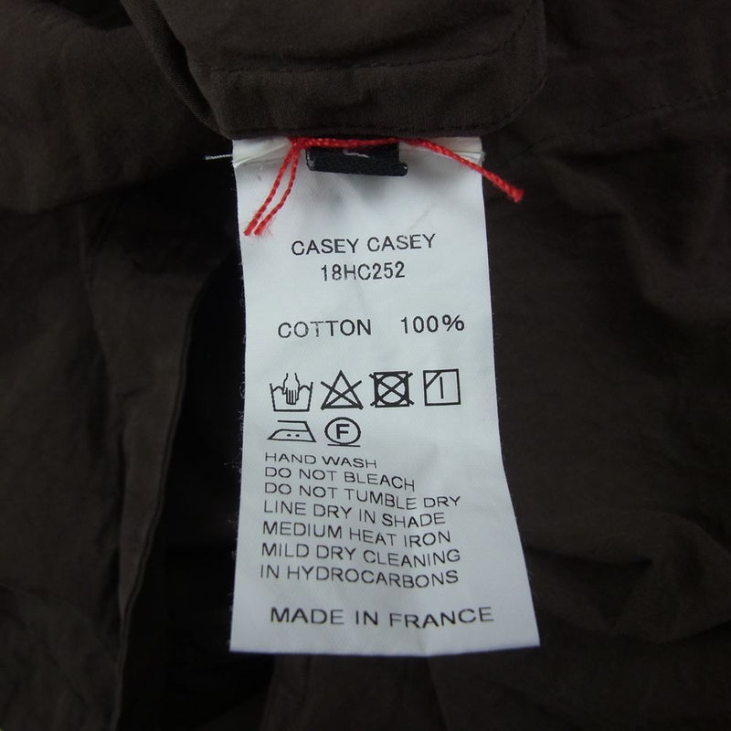 CASEY CASEY 22SS 18HC252 SUN SHIRT PAPER COTTON サン ペーパー コットン 長袖 シャツ ブラウン系  S【中古】