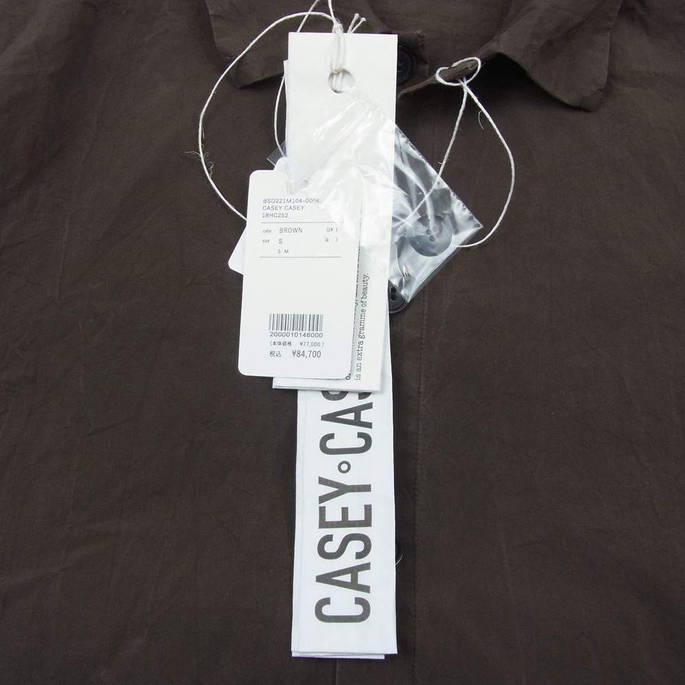 CASEY CASEY 22SS 18HC252 SUN SHIRT PAPER COTTON サン ペーパー コットン 長袖 シャツ ブラウン系 S【中古】