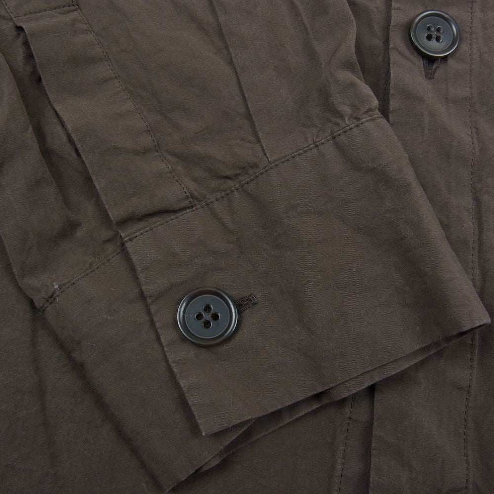 CASEY CASEY 22SS 18HC252 SUN SHIRT PAPER COTTON サン ペーパー コットン 長袖 シャツ ブラウン系 S【中古】