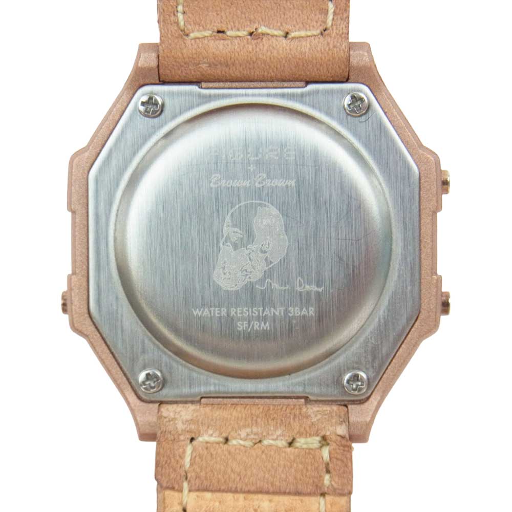 チックタック Movement in Motion ムーブメントインモーション × BrownBrown ブラウンブラウン レザー ベルト デジタル ウォッチ 腕時計 ブラウン系【中古】