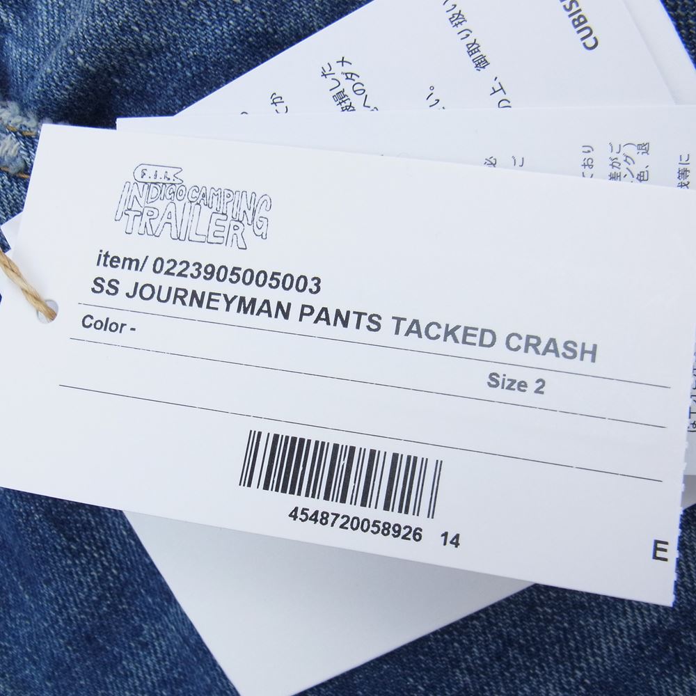 VISVIM ビズビム 0223905005003 ICT限定 SS JOURNEYMAN PANTS TACKED CRASH デニムパンツ インディゴブルー系 2【極上美品】【中古】
