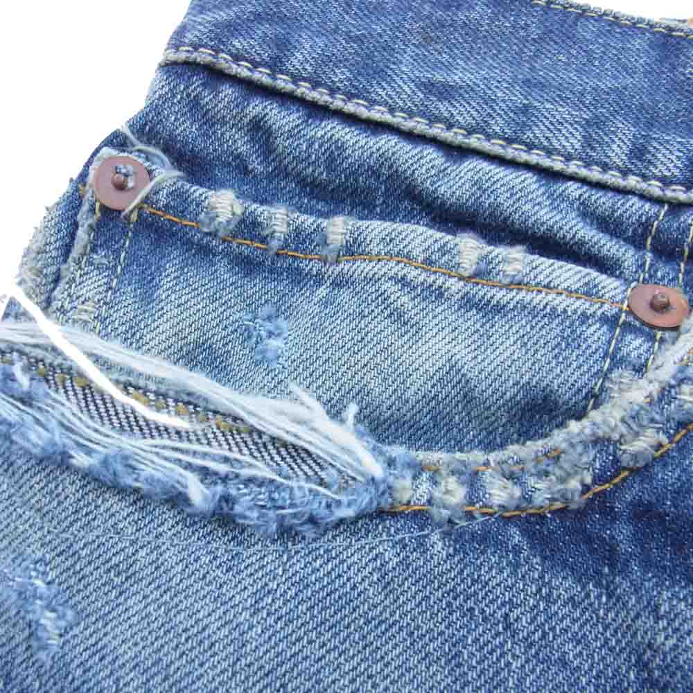 VISVIM ビズビム 0223905005003 ICT限定 SS JOURNEYMAN PANTS TACKED CRASH デニムパンツ インディゴブルー系 2【極上美品】【中古】