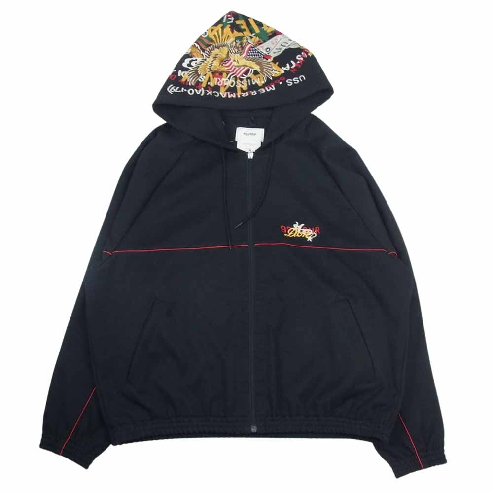 ダブレット 18SS14BL65 CHAOS EMBROIDERY TRACK HOODIE カオス 刺繍 エンブロイダリ― トラック フーディー ジップ パーカー ブラック系 M【中古】