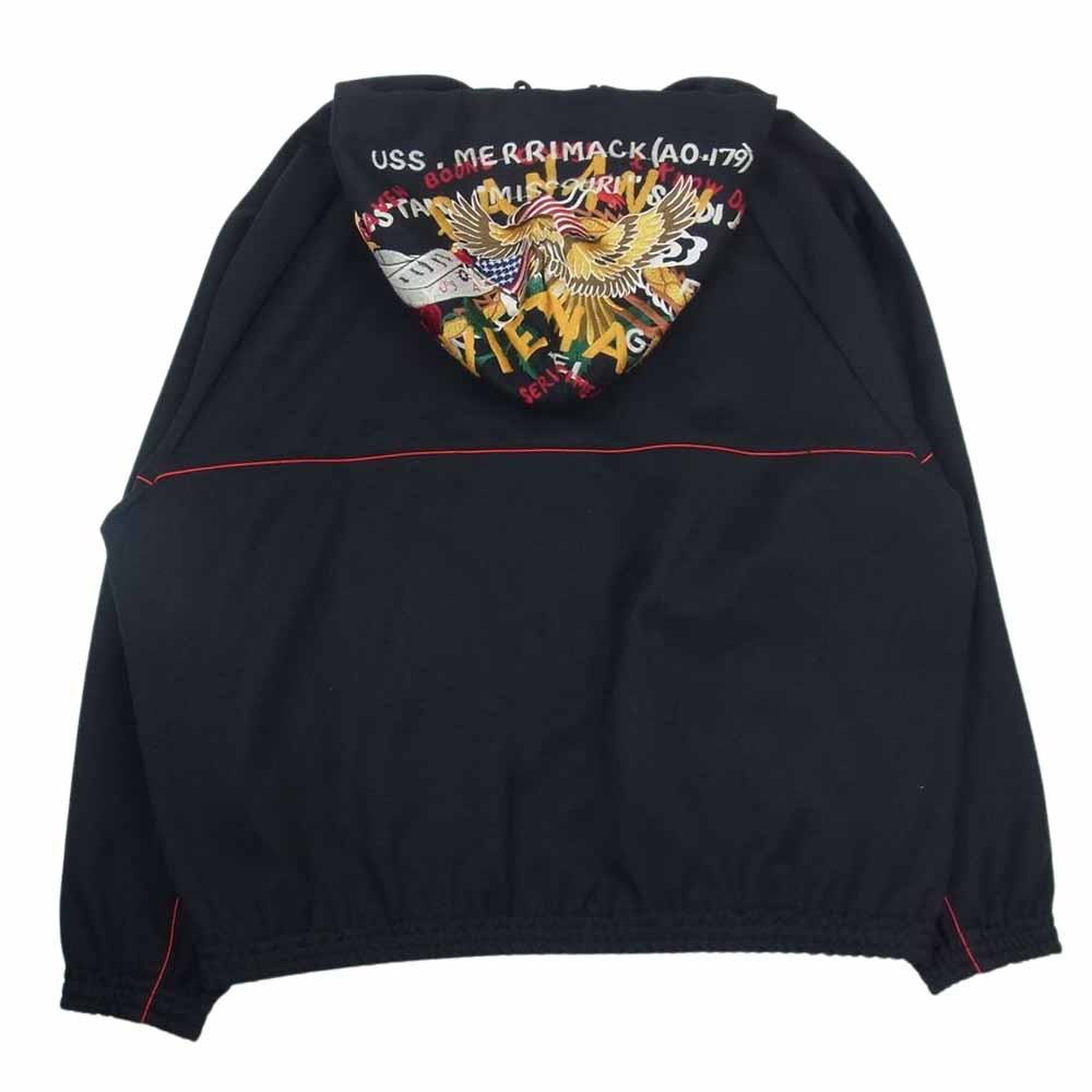 ダブレット 18SS14BL65 CHAOS EMBROIDERY TRACK HOODIE カオス 刺繍 エンブロイダリ― トラック フーディー ジップ パーカー ブラック系 M【中古】